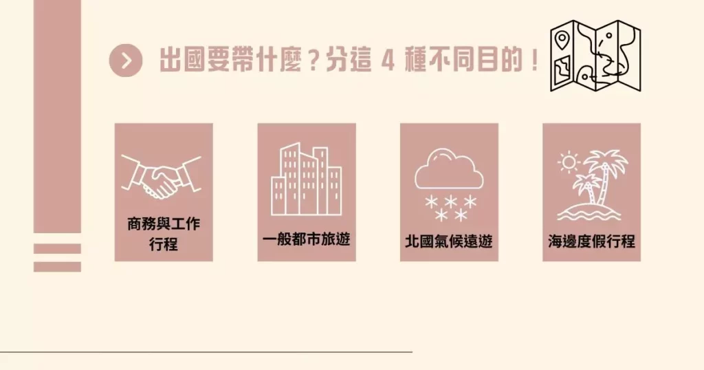 出國要帶什麼?分這 4 種不同目的!